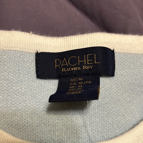 Rachel Zoe Blue and Cream Crew Neck Sweater - Picture 2 of 7